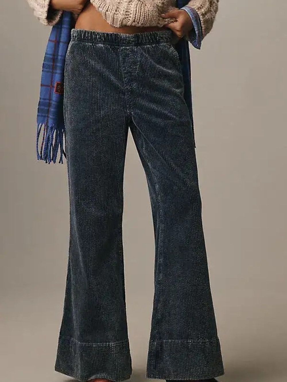 Pilcro Wide-Leg Corduroy Pants in Mineral Wash Blue - Size XS NWT